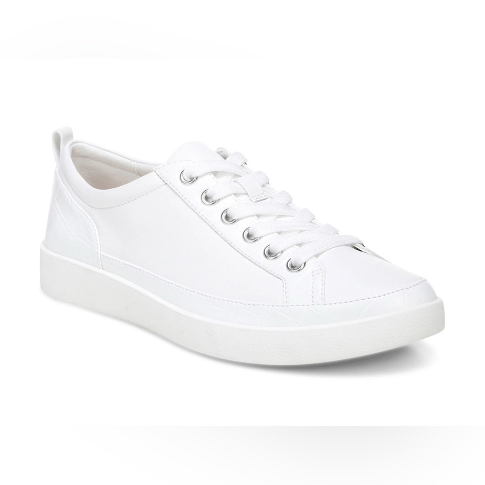 Vionic Winny Sneaker White Croc Leather Lace Uo Sneakers | Size US 7 / EU 37